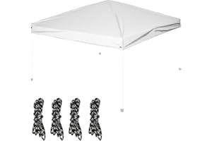 OUTMAX 10x10ft Pop-up Canopy Tent Replacement Top for Straight Leg with Rope and Weight Bag, Instant Canopy Top Cover Only 1 Piece (White)