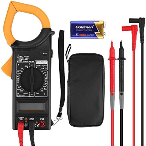 Digital Clamp Meter Multimeters, Auto-Ranging AC/DC voltmeter with Voltage, AC Current, Amp, Volt, Ohm, Diode and Resistance Test,overload protection Tester Meter,Powerjc