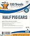 123 Treats Half Pig Ears Chews from 50 Count | Health Pork Ear for Dogs | 100% Natural Chews