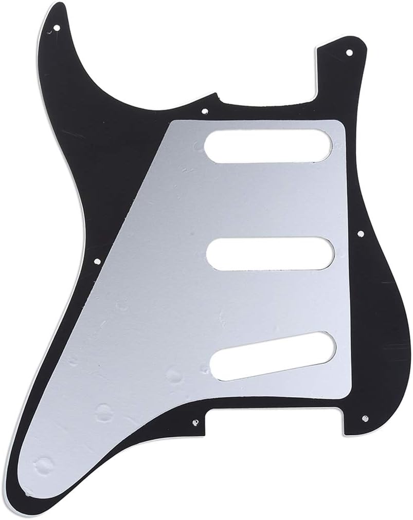 Musiclily Pro 8-Hole 50s 57 Vintage Style Strat SSS Guitar Pickguard for American Stratocaster 3Ply Black - Image 3