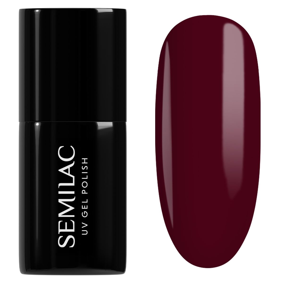 SEMILAC Gel Nail Polish 316 Burgundy Red - Full Coverage Gel Polish - Soak Off Easy To Use LED/UV Nail Lamp - Long Lasting Manicure and Pedicure up to 3 weeks