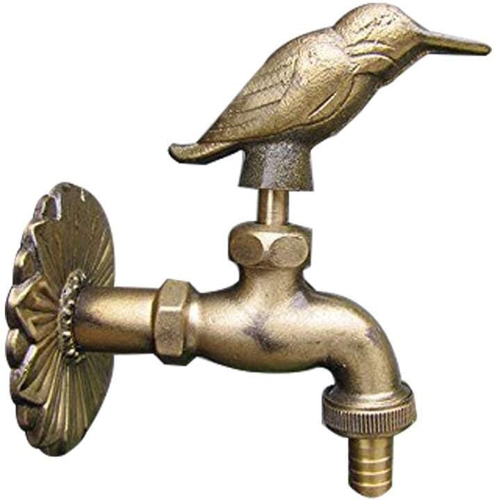 Greenspring Bird Decorative Solid Brass Garden Outdoor Faucet with A Set of Brass Quick Connector for 1/2" Inches Hose : Garden & Outdoor