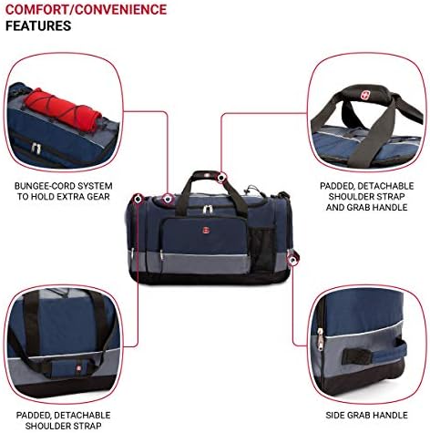 SWISSGEAR 28" Duffel Bag | Gym Bag | Travel Duffle Bags | Men's and Women's - Blue/Grey 2 SWISSGEAR 28" Duffel Bag | Gym Bag | Travel Duffle Bags | Men's and Women's - Blue/Grey