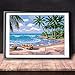 DIY Paint by Numbers Kit for Adults - Summer Time Sea Palt Tree | Paint by Numbers Landscape PaintingsArts Craft for Home Wall Decor | Pre-Printed Art-Quality Canvas, 3 Brushes, 24 Acrylic Paints