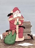 12 Christmas cards: Santa and a bagfull of dachshunds (doxies) / Lynch folk art
