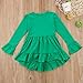 Christmas Toddler Girl Clothes Ruffles Irregular Mini Dress Tops+Long Pant Scarf 3PCS Clothing Set (tag: 90/1-2 Years, Green)
