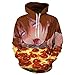 Huech Men's Hoodies Sweatshirt Funny 3D Print Pizza Ahegao Long Sleeve Pullovers Tracksuit T Shirts