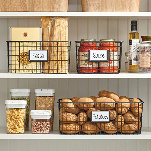 mDesign Farmhouse Decor Metal Wire Food Organizer Storage Bin Basket