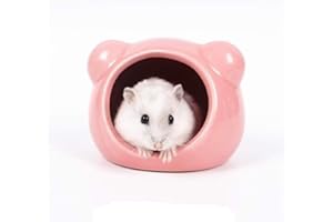 CHUQIANTONG Mini Hamsters House Pet Hideout Hut Cave,Small Animal Ceramic Critter Bath Toy, Ideal for Dwarf Hamsters and Gerbils