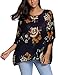 DJT Women's Floral Batwing Sleeve Beach Loose Blouse Tunic Tops
