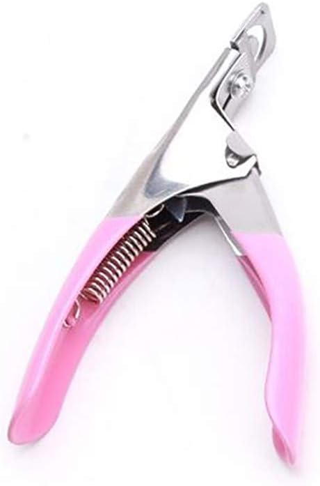 Idiytip Pink Acrylic UV Gel False Nail Tip Clipper Cutter U-Shaped Fingernail Scissors Professional Nails Art Manicure Tool
