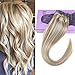 Ve Sunny Human Hair Clip in Extensions Highlights Real Hair Extensions Clip in Human Hair 16inch Remy Hair Extensions Clip ins Ash Blonde with Bleach Blonde Hair Clip Extensions for Women 120g 7Pcs