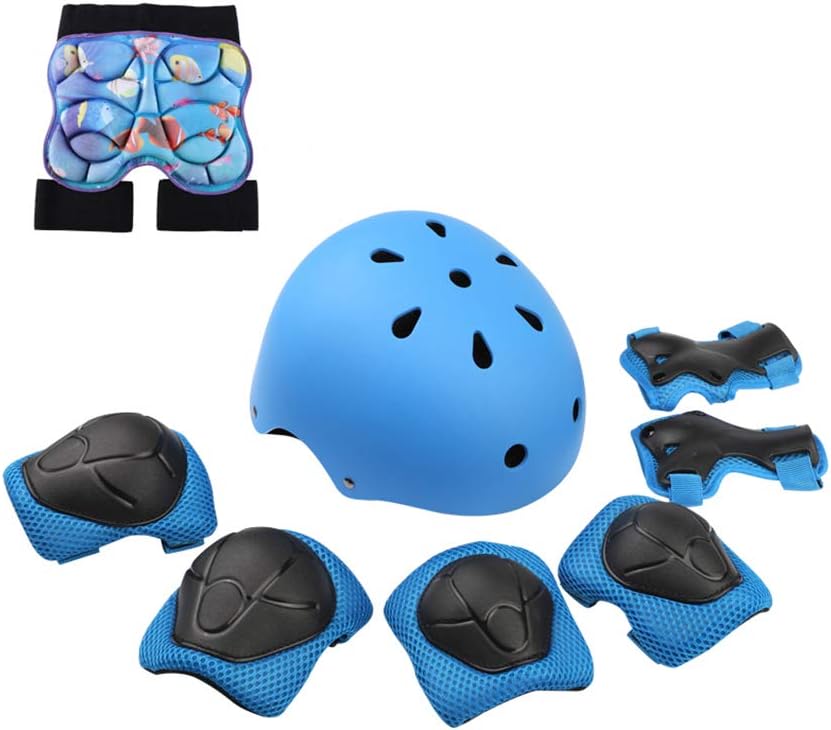Yxoutdoor Seven Piece Set, with Helmet, Skateboard Helmet Set, Suitable for Roller