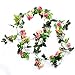 Yiliyajia Artificial Rose Vine Garlands,Silk Flowers Flora Green Leaf Garlands,Home Decor Wedding Decoration 8Ft Length Pack of 5 (pink)