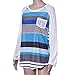 Gillberry Women's V-Neck Casual Short Sleeve T-Shirt Blouse Tees Tops (S, Blue)