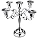 Viscacha Silver Candle Holder，5 Arms Metal Candle Holders for Taper Candles（10.6 inch Tall Candelabra, for 1/2-1 inch Pillar Candles Diameter Each）,Candlestick Holders Centerpiece Decoration