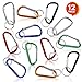 ArtCreativity 3 Inch Rock Carabiner Clip Keychains for Kids and Adults - Set of 12 - Durable D-Ring Key Chains - Cool Birthday Party Favors, Goody Bag Fillers, Prize for Boys and Girls