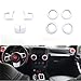 Opall Full Set Interior Decoration Trim Kit Steering Wheel & Center Console Air Outlet Trim, Door Handle Cover Inner for Jeep Wrangler JK JKU 2011-2018 2 Door &4-Door (White 12PCS)