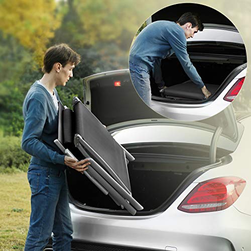 SONGMICS Liegestuhl, Sonnenliege mit 6 cm Dicker Matratze, aus Aluminium, rutschfest, atmungsaktiv, neigbar, maximale Belastung 150 kg, schwarz, GCB24BK – Bild 7