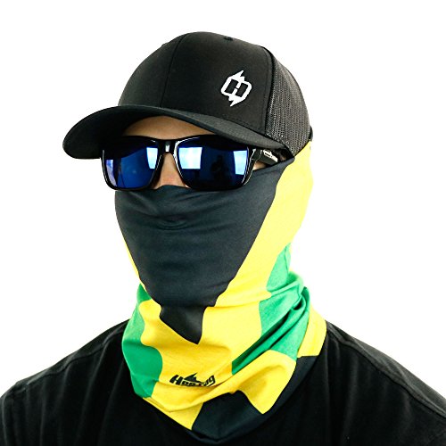 Hoo-rag Jamaica Flag Seamless UPF 30 High Performance Moisture Wicking Bandana Made of 100% Polyester Microfiber