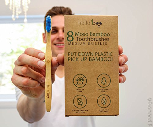 image for Bamboo Toothbrush - Organic Eco-Friendly Moso Bamboo Toothbrushes with