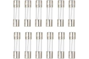 FUSELECHADA (12Pcs) F5AL125V 5A 125V fuses 5x20 mm, 5 amp 125 Volt Fast-Blow Glass Fuses 0.2x0.78 Inch (5A)