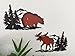 Cabin Ironworks Moose Decor and Bear Decor Metal Wall Art Set (2 Pieces Included - 1 Bear and 1 Moose) - Lake House Cabin Decoration