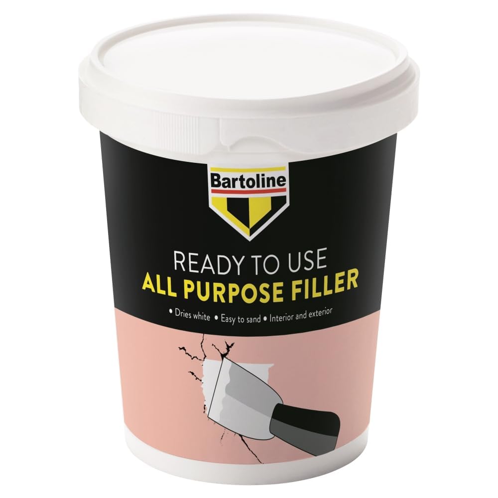 Bartoline Ready Mixed All Purpose Filler 600g – Quick-Drying White Filler for Interior and Exterior Repairs Smooth Finish, Minimal Sanding, Paintable for Plaster, Brick, Stone, Timber & More