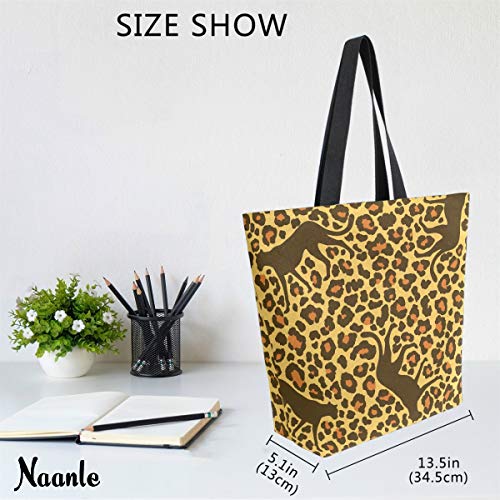 51URqHoVUPL Naanle Bolsa de lona de leopardo oculta, grande, informal, para mujer, con estampado de leopardo, reutilizable… Naanle Bolsa de lona de leopardo oculta, grande, informal, para mujer, con estampado de leopardo, reutilizable… - Imagen 5