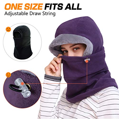 DIMPLES EXCEL Balaclava Fleece Hood Winter Warmer Balaclava Fleece Hood Ski Face Mask Wind Resistant for Men and Women