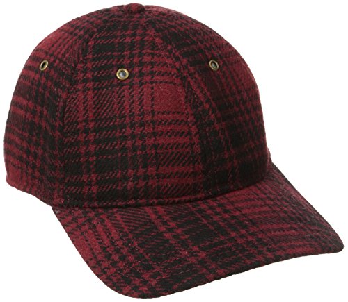 Woolrich Men's Heritage Plaid Baseball Cap, Red/Black, One Size