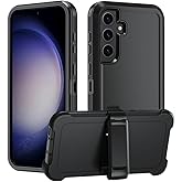 Ranyi for Samsung Galaxy S25 FE Holster Case, Rugged Holster with 360 Belt Clip Kickstand Shock Absorbing Silicone Dual Layer Full Body Protection Defender Case for Samsung Galaxy S25 FE (2025 6.7")