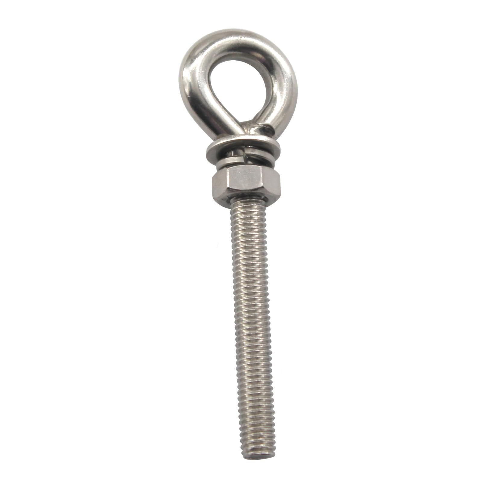 (1 Pieces) M20 304 Stainless Steel Heavy Duty Shoulder Lifting Ring Eye Bolt with hex Nuts Washers