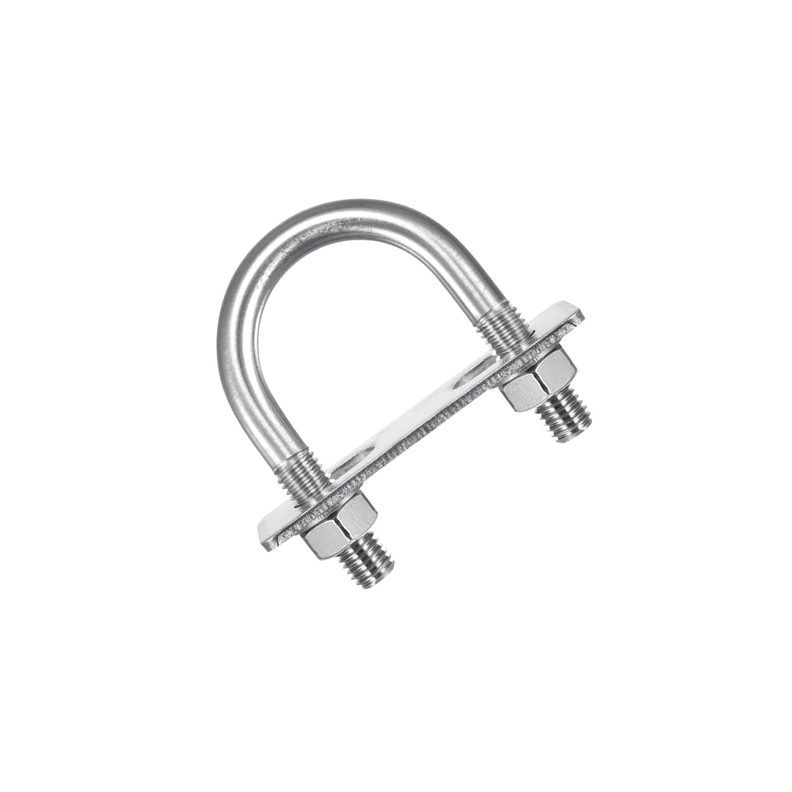 MACHSWON Round U-Bolt,2 Set 304 Stainless Steel M10 U Bolts 42mm(1.65") Inner Width 69mm Length with Nuts and Frame Plate for Automobiles Boat Trailer