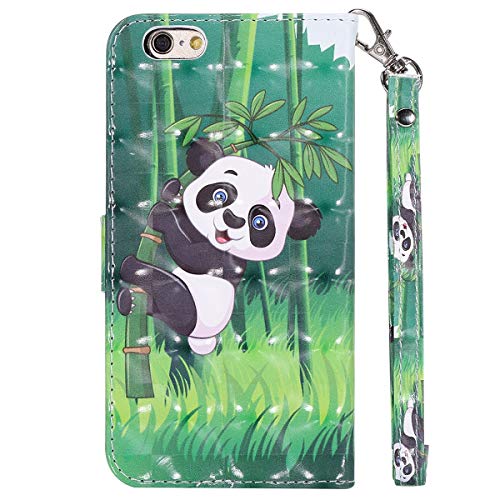 image for Herbests Compatible with iPhone 6S 4.7 Wallet Case Cover Luxury 3D Des