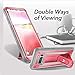 YOUMAKER Kickstand Case for Galaxy Note 8, Full Body with Built-in Screen Protector Heavy Duty Protection Shockproof Rugged Cover for Samsung Galaxy Note 8 6.3 Inch - Pink/Gray