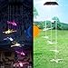 Topspeeder Color Changing Dragonfly Wind Chime Spiral Spinner Wind Mobile Portable Waterproof Outdoor Decorative Romantic Wind Bell Light for Patio Yard Garden Home