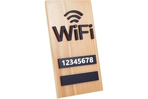 AHANDMAKER Solid Wood WiFi Sign for Guests Natural Tabletop Wall Password Sign Guest Room Decor Home Business Bar Housewarmin