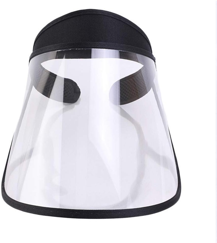ErYao Face Plastic Visor for Hat, PVC Safety Face Shield Fluid Resistant Full Face Shield Clear Use Visor Protection from Splash and Splatter (Black)