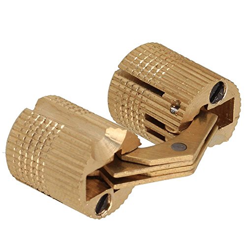4PCS Hidden Invisible Concealed Copper Barrel Hinge 12mm for DIY Wooden Door (12mm)