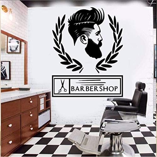 Ljtao Custom Barber Shop Decor Decoration Vinyl Wall Stickers Wallpaper Barber Shop Accessories Removable Mural43X54Cm