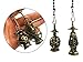 Hyamass 2pcs Vintage Lantern Charm Pendant Ceiling Fan Danglers Fan Pulls Chain Extender with Ball Chain Connector
