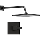 Replacement for Delta Faucet Shower Trim Kit 14 Series, Bathroom Shower Faucet Set with 10-Inch Matte Black Shower Head, 16-Inch Shower Arm Combo（Valve/Cartridge Not Included）