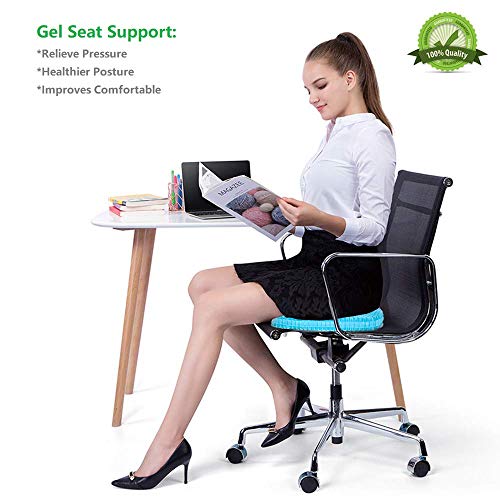 Vodche Large Gel Seat Cushion, New Upgrade Wheelchair Cushion with Non-Slip Cover Breathable Honeycomb Design Relief Back Pain Egg Seat Cushion Pad fits for Office Chair and Car,Wheelchair