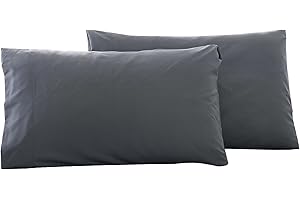 JUNN SHENN Microfiber Queen Bed Pillowcases 2 Pack, Super Soft Bed Pillow Covers Envelope Closure, Wrinkle, Fade and Stain Resistant, 20x30, Grey