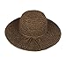 Tinksky Summer Sun Hat Beach Straw Cap Folding Women's Wide Floppy Brim Hat,Brown Coffee, head size 56cm-58cm