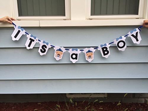Bow Tie Hipster It's A Boy Baby Shower Banner. Colors can be Customized