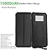 15000mAh Solar Charger,LANIAKEA Portable Solar Power Bank Waterproof/Shockproof/Dustproof Dual USB Battery Bank cell phone,iPhone,Samsung,Android phones,GoPro Camera,GPS and Other USB Devices,Black