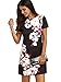 Floerns Women's Floral Print Short Sleeve Casual Top Shirt Dress Black White L