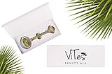 Jade Roller - 100% Natural Therapy Roller Massager - Double Premium Head Stone for Slimming and Firming Skin